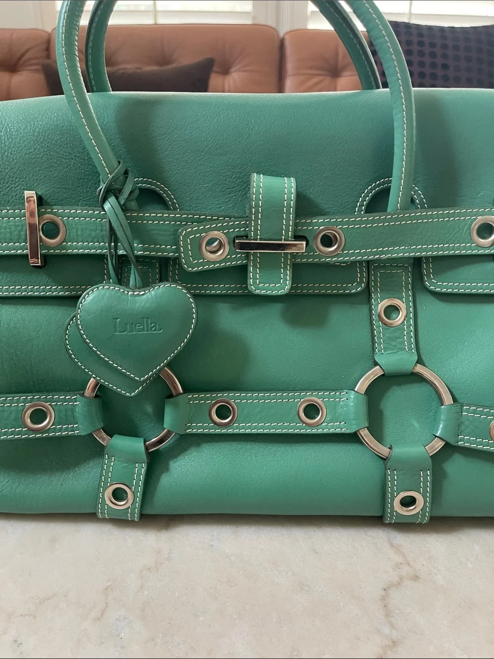 Luella Bartley Gisele handbag by Mullbery Teal Green Leather Satchel